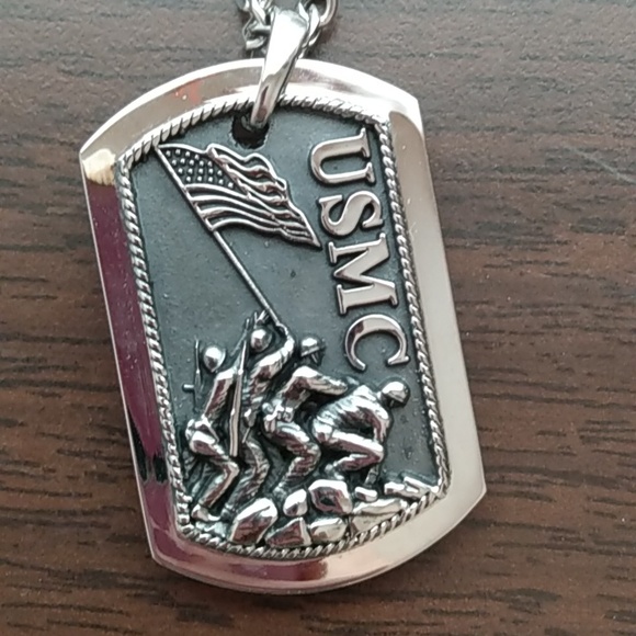 Semper Fi USMC Marines Chain and Dog Tag Unisex - Picture 3 of 16